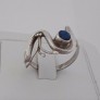 AGNES CREATIONS / BAGUE DESIGN FEMME EN ARGENT 925 ORNEE AGATE BLEU - TAILLE 52