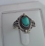 AGNES CREATIONS // BAGUE POISON à SECRET ARGENT 925 ORNEE TURQUOISE TAILLE 57