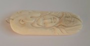 AGNES CREATIONS / PENDENTIF MIXTE INDIEN OURS TRIBAL NAVAJO EN OS SCULPTE MAIN 
