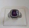 AGNES CREATIONS / BELLE BAGUE FEMME EN ARGENT 925 ORNEE AMETHYSTE TAILLE 51