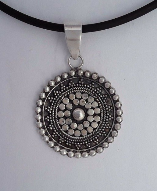 AGNES CREATIONS // PENDENTIF ROND MODERNE EN ARGENT 925 