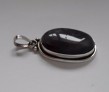 AGNES CREATIONS / BEAU PENDENTIF MODERNE CABOCHON ARGENT 925 & QUARTZ NATUREL