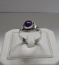 AGNES CREATIONS / BAGUE FEMME EN ARGENT 925 ORNEE CABOCHON VIOLET TAILLE 61