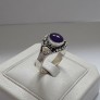 AGNES CREATIONS / BAGUE FEMME EN ARGENT 925 ORNEE CABOCHON VIOLET TAILLE 61