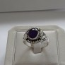 AGNES CREATIONS / BAGUE FEMME EN ARGENT 925 ORNEE CABOCHON VIOLET TAILLE 61