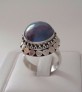 AGNES CREATIONS / SUBLIME BAGUE FEMME EN ARGENT 925 ORNEE PERLE GEANTE TAILLE 51