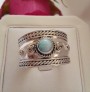 AGNES CREATIONS / Belle bague femme armure Argent 925 & Larimar Taille 61-62