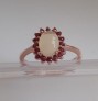 AGNES CREATIONS / Bague créateur argent 925 & Or opale Rhodolite Rose Taille 58