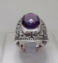 AGNES CREATIONS / BELLE BAGUE FEMME EN ARGENT 925 ORNEE AMETHYSTE TAILLE 57