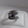 AGNES CREATIONS / SUBLIME BAGUE FEMME TOI & MOI ARGENT 925 AMETHYSTE TAILLE 52