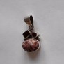 AGNES CREATIONS // BEAU PENDENTIF EN ARGENT 925 AGATE DE FEU & GRENATS 