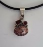 AGNES CREATIONS // BEAU PENDENTIF EN ARGENT 925 AGATE DE FEU & GRENATS 