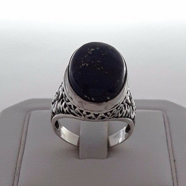 AGNES CREATIONS / SUBLIME BAGUE EN ARGENT 925 ORNEE LAPIS LAZULI - TAILLE 57